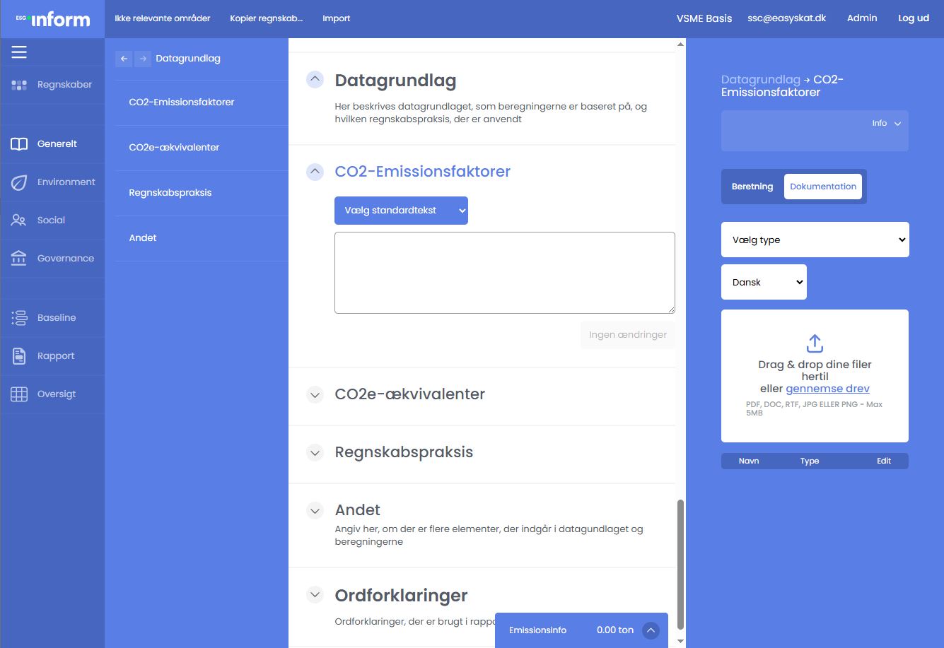 VSME software rapportering til små og mellemstore virksomheder – skjul irrelevante ESG-data med brugervenligt VSME software